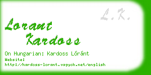 lorant kardoss business card