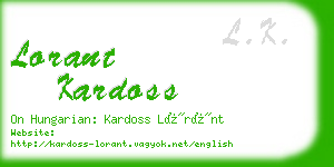 lorant kardoss business card